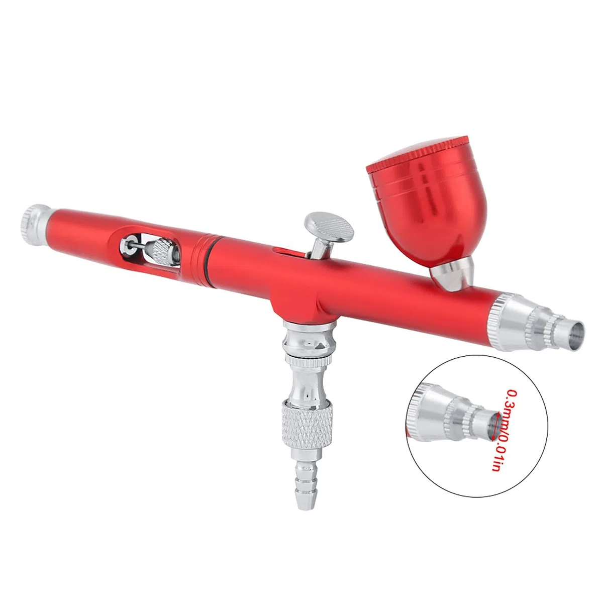 Aerógrafo, MAGT 0,3 mm de Doble acción de Gravedad aerógrafo multifunción, Pintura de Arte para Pintura en Aerosol, Tatuaje de uñas, Kit Rojo