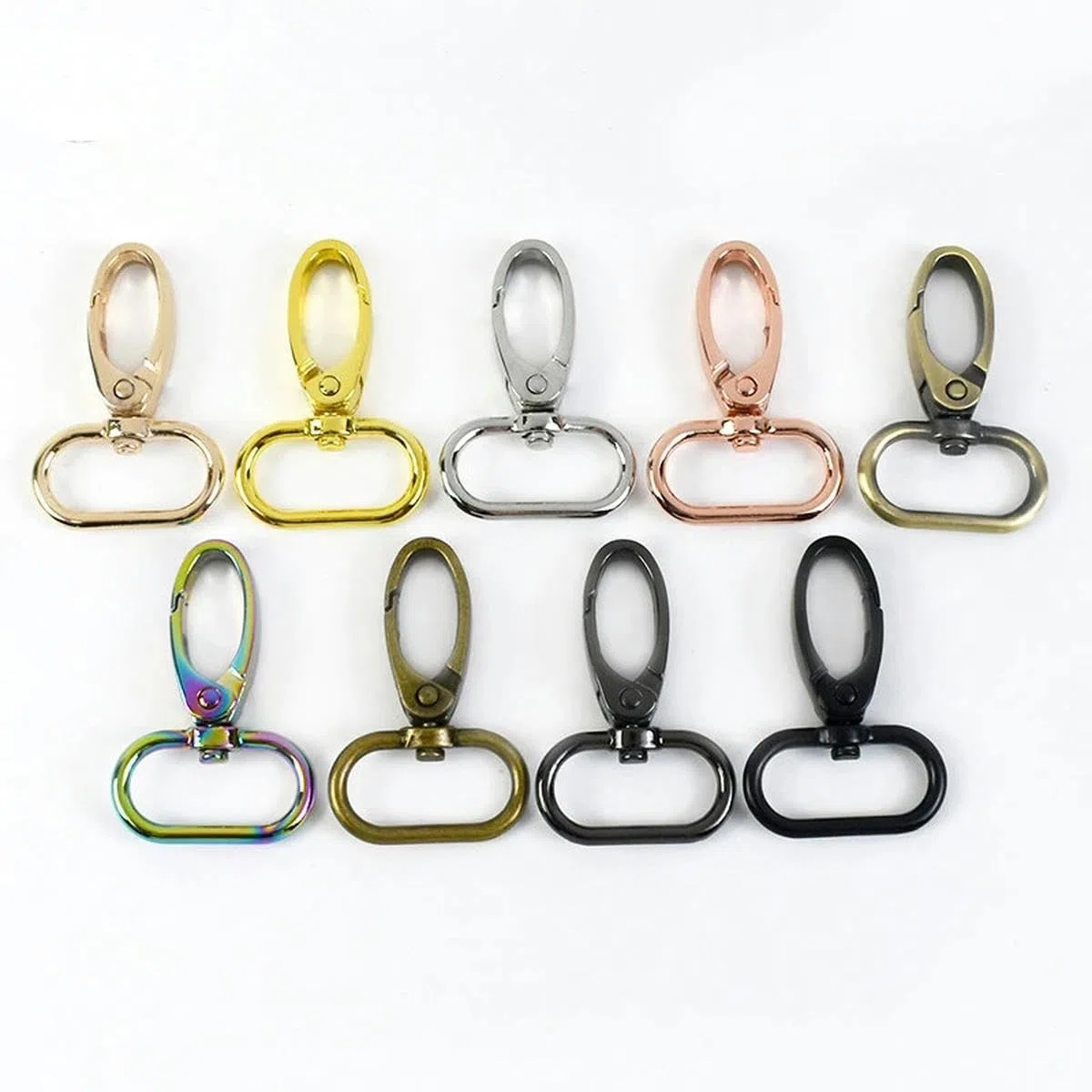 100 piezas 16/20/26/32/38 mm hebillas de metal correa de bolso langosta mosquetón giratorio gancho de presión collar llavero accesorios de bolso de bricolaje-32 mm-bronce