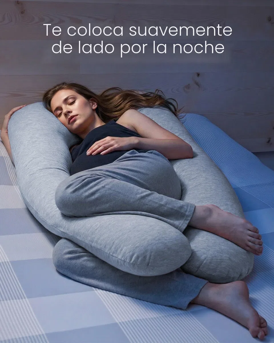 Nuliie Almohada Embarazada Dormir en Forma de U, Cojin Embarazada con Funda de Tela Fresca y Lavable, Almohada Embarazo para Soporte de Espalda, Caderas y Piernas (Gris Claro Refrescante)