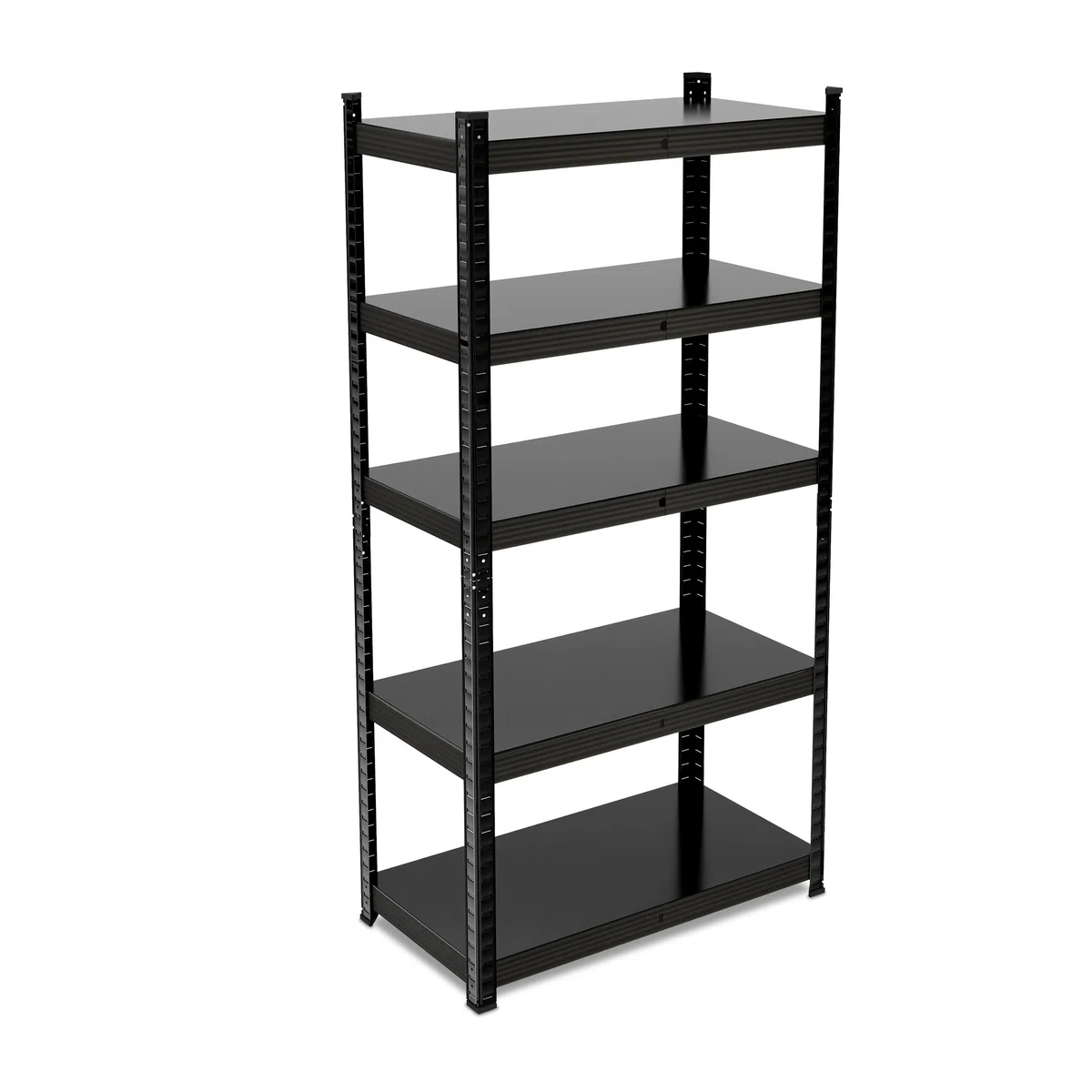 Relaxdays Estantería Metálica, Resiste 875 kg, 5 Baldas, Cargas Pesadas, Sótano, Taller, Acero, 150 x 75 x 30 cm, Negro