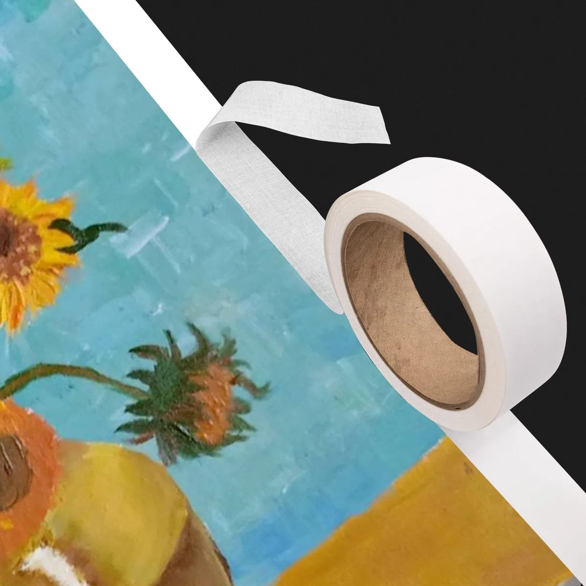 Lineco Cinta autoadhesiva de lino para bisagras, color blanco, 1.25 x 35 pies