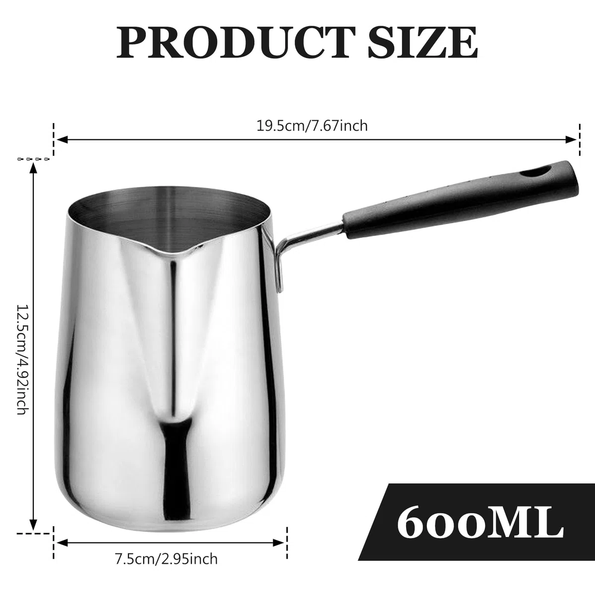 Cafetera Turca 600ml, Olla de Cobre para Café Turco, Cafetera Griega Árabe, Cezve de Cobre Martillado, Cafetera de Estufa, Cafetera de Cobre, Cezve Turco