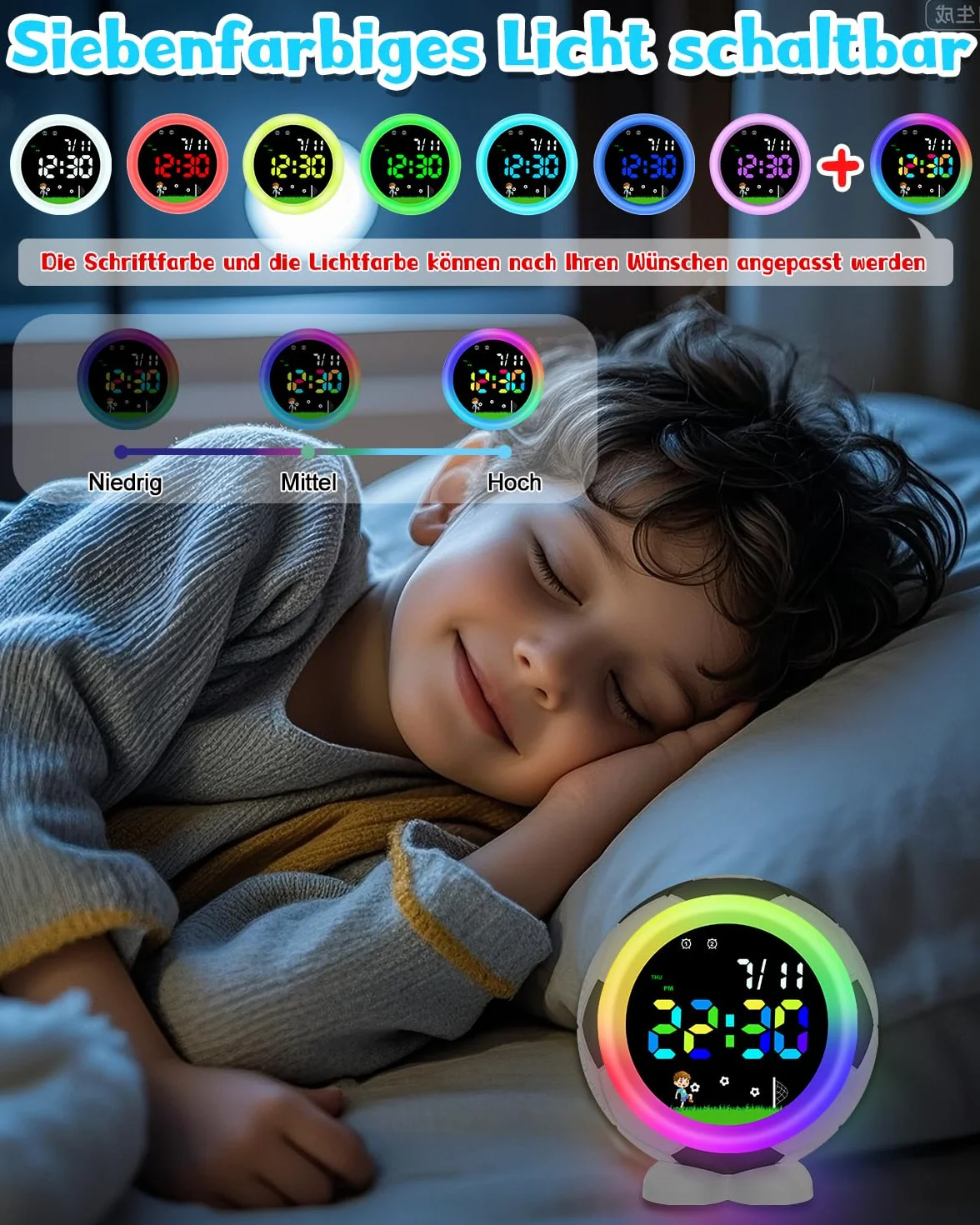 Juboos Despertador Infantil Sin Tictac Con Función De Repetición Y Luz Nocturna, Funciona Con Pilas, Despertador De Cuarzo Para Niños Y Niñas