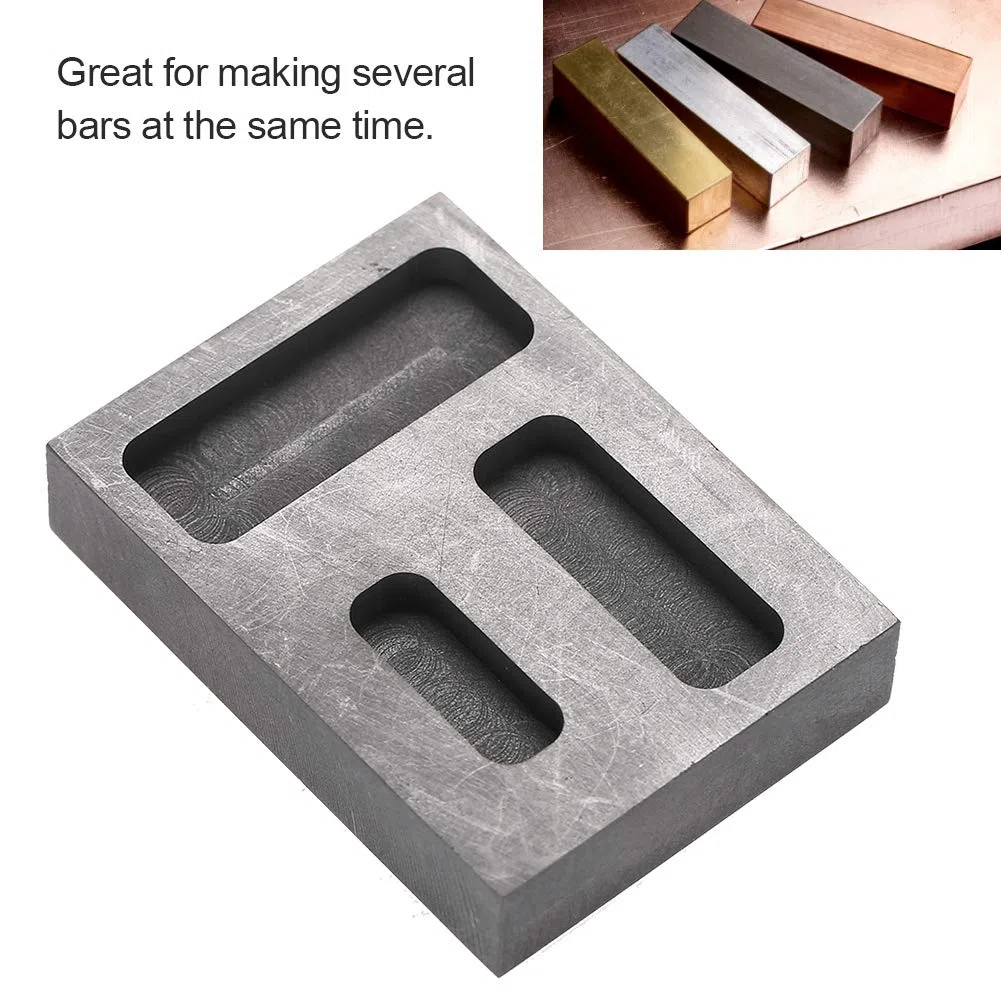 Molde de lingotes de crisol de Grafito, Herramientas de moldes de lingotes de 47g Herramientas Herramientas de joyería Equipos para Contener Oro Fundido, Plata para probar lingotes de fundición