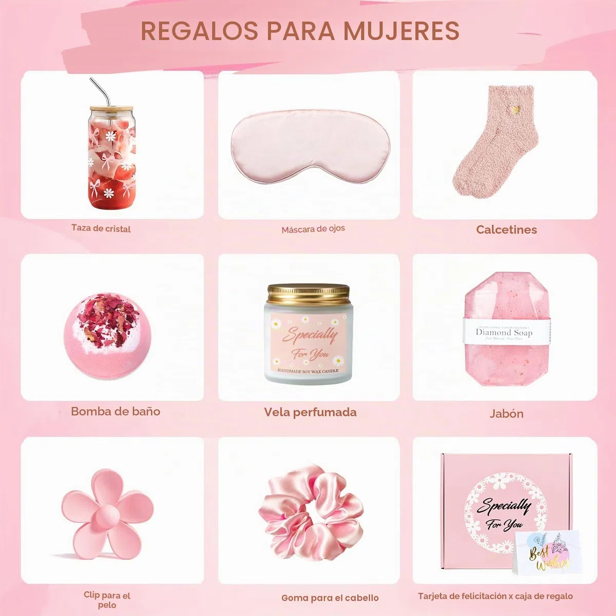 Regalo de Cumpleaños para Mujeres y Regalos de Cuidado Personal para sus Mejores Amigas Esposa Niñas Hermana Novia Colegas Profesores Cestas de Baño de Relajación, Regalos para Mamá dia de la Madre