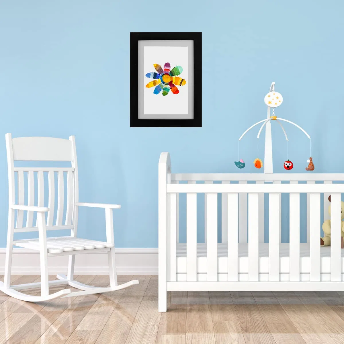 Mamamax - Marco de fotos de arte para niños, marco de dibujo infantil, para cambiar, marco de fotos artístico con bisagra, contiene 150 marcos de visualización de obras de arte, apertura frontal para