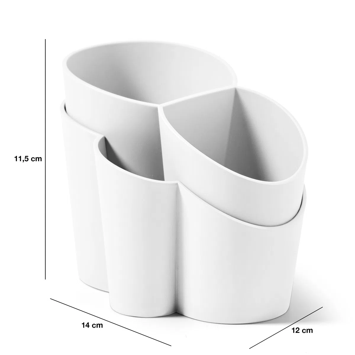 BLIMPLUS - Escurridor de cubiertos Gocciolo Arctic White 4 compartimentos drenaje agua - Organizador cubiertos fregadero - Made in Italy