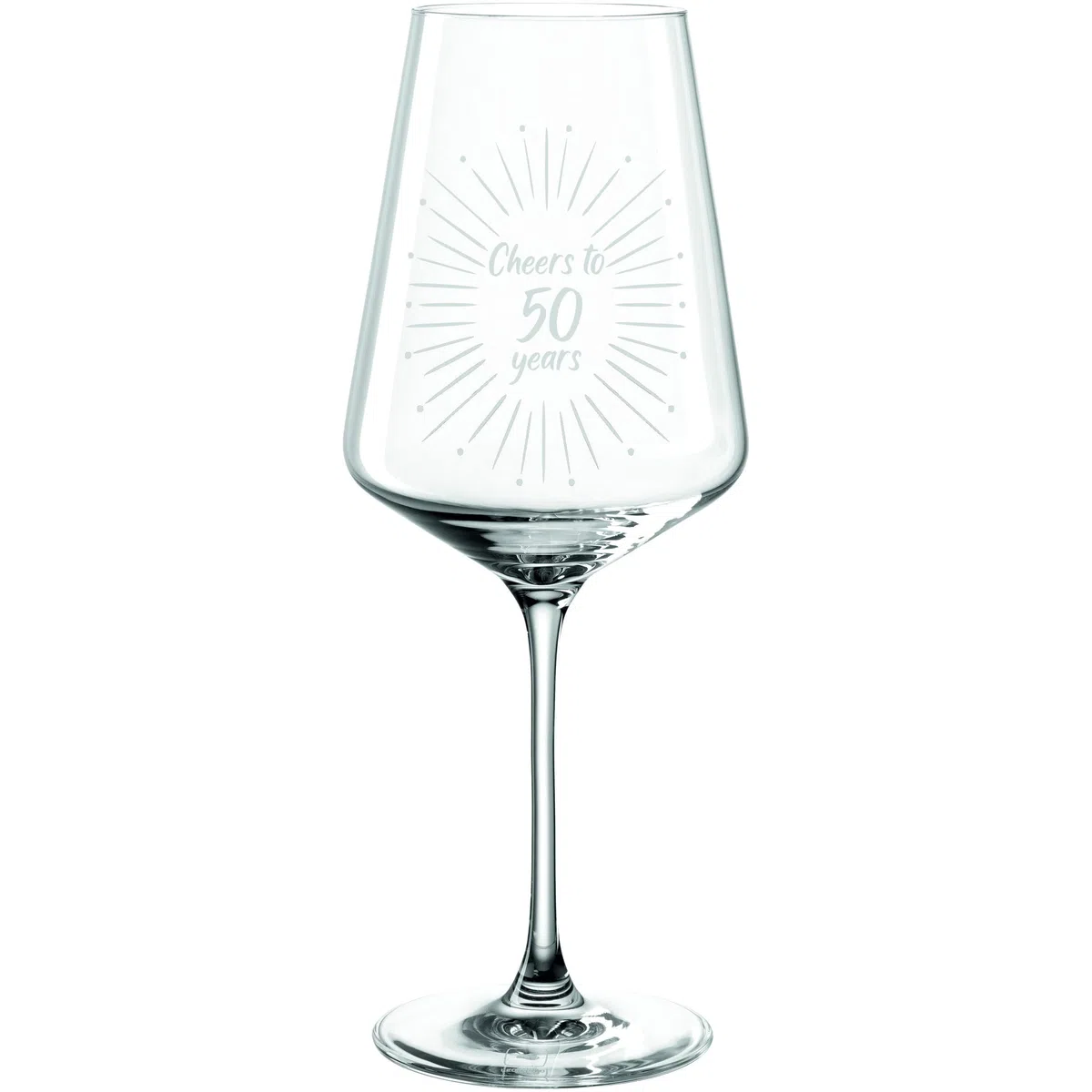 Leonardo Puccini Vaso de vino 560 ml con grabado Cheers to 50 años – Regalo de 50 cumpleaños – Ide regalo para cumpleaños redondos, bodas, aniversarios, para mujeres, hombres (copa de vino 50)