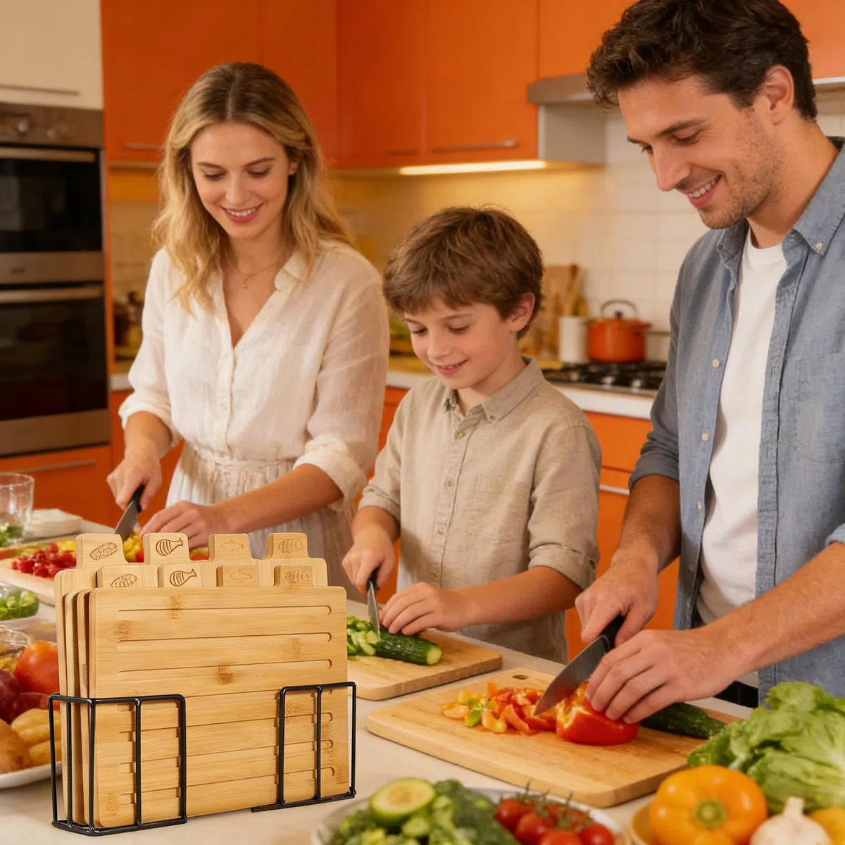 Tabla De Cortar Carne Suministros De Preparación De Comidas Incluye | Juego de Tablas de Madera para Picar Comida Para Familia Hogar Restaurante Café Apartamento Cocina