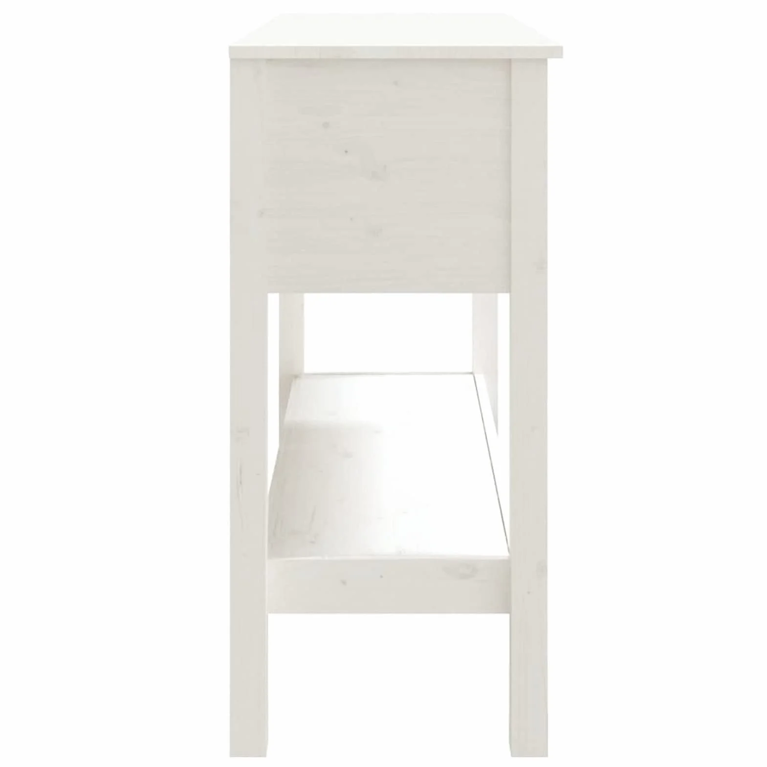 Homgoday Mesa Consola Recibidor Mueble de Entrada Estrecha Clásica Grande Mesa Auxiliar para Pasillo Comedor Mesa Consola de Madera Maciza de Pino Blanco 100x35x75 cm