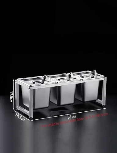 Dispensador de condimentos con soporte integrado para cocina, restaurante y bar, almacenamiento de salsas y especias