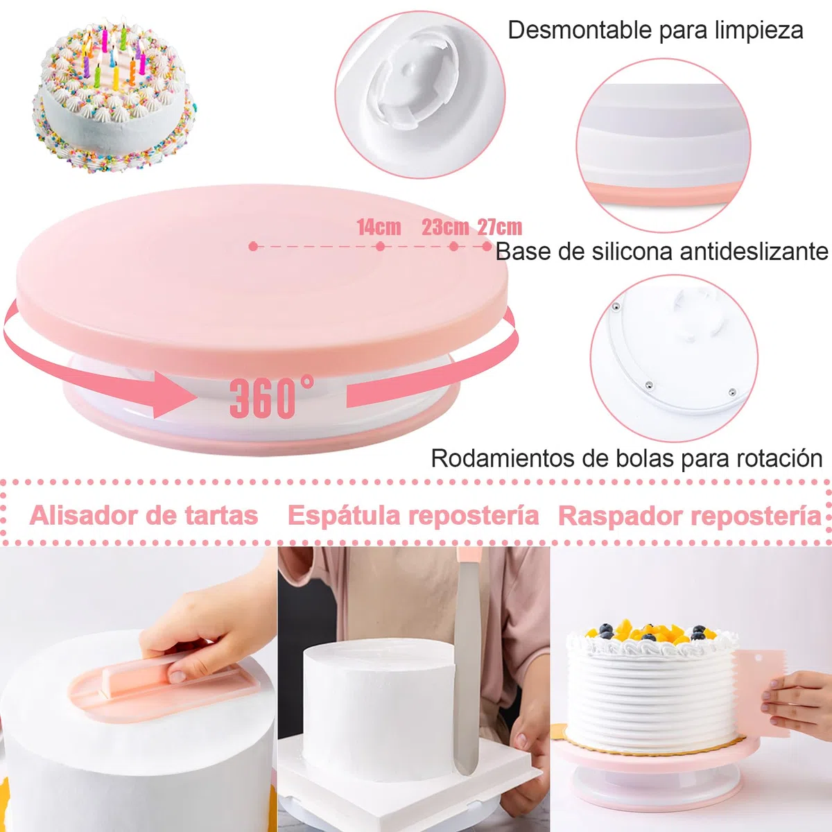 Kit Reposteria y Pasteleria 301pcs, Nifogo Boquillas Manga Pastelera, Plato Giratorio para Tartas, Decoracion Tarta, Accesorios Reposteria