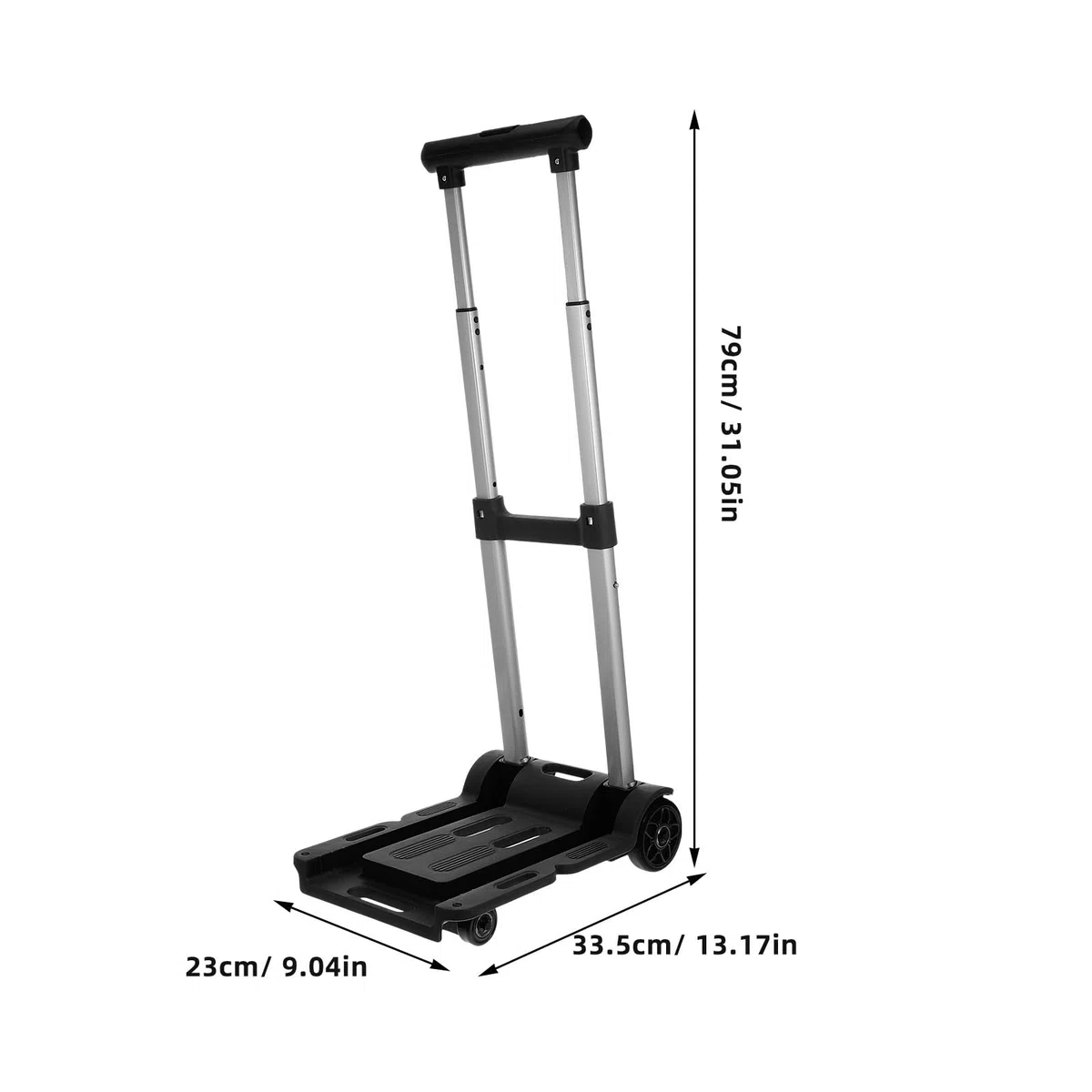 Carro de transporte plegable resistente compacto y portátil con materiales duraderos y ruedas giratorias, ideal para viajes, compras y uso industrial