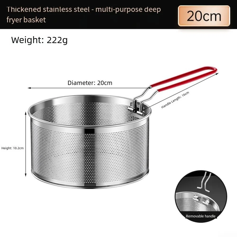 Cesta de pasta de acero inoxidable con colador y funciones de vapor, se adapta a cacerolas medianas, diseñada para drenar pasta cocida y blanquear verduras sin fregadero (05)
