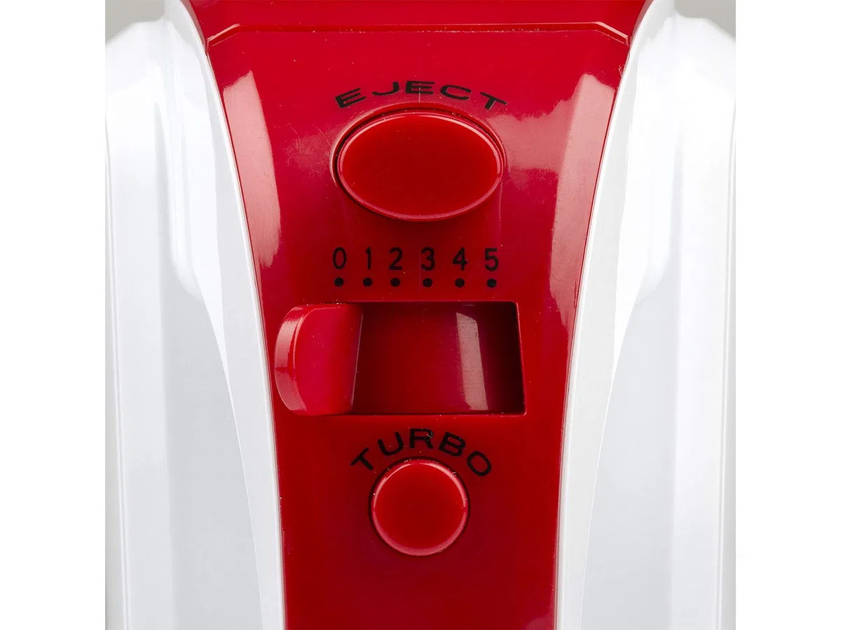 Girmi SB02 - Batidora eléctrica, 170 W, plástico, 5 velocidades, blanco y rojo