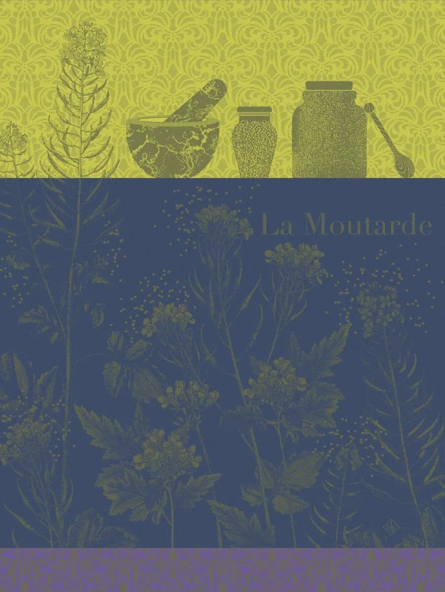LE JACQUARD FRANÇAIS Paño de cocina Moutarde en Fleurs Verte, 60 x 80 cm, algodón