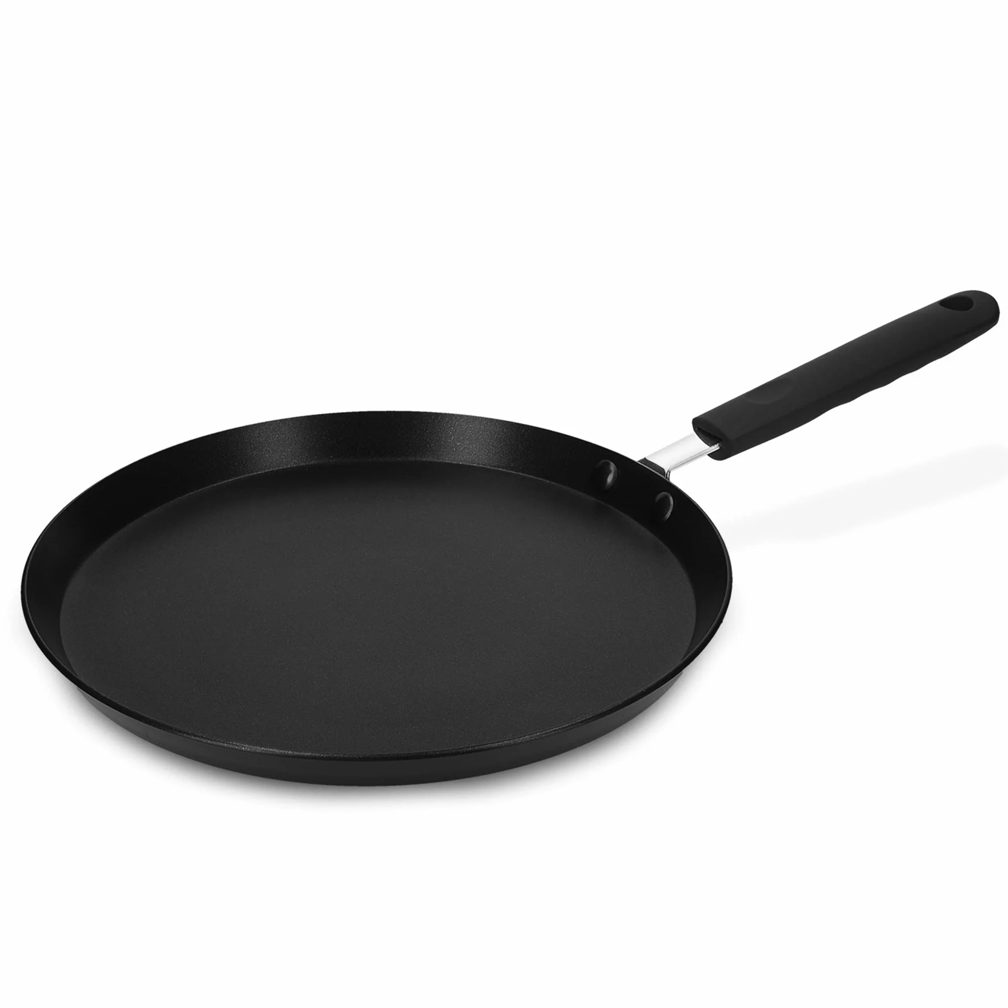 Navaris Sartén para Crepes - Sartén Antiadherente para Crepes Tortitas filloas Huevos - Crepera Plana Apta para inducción - 26CM de diámetro