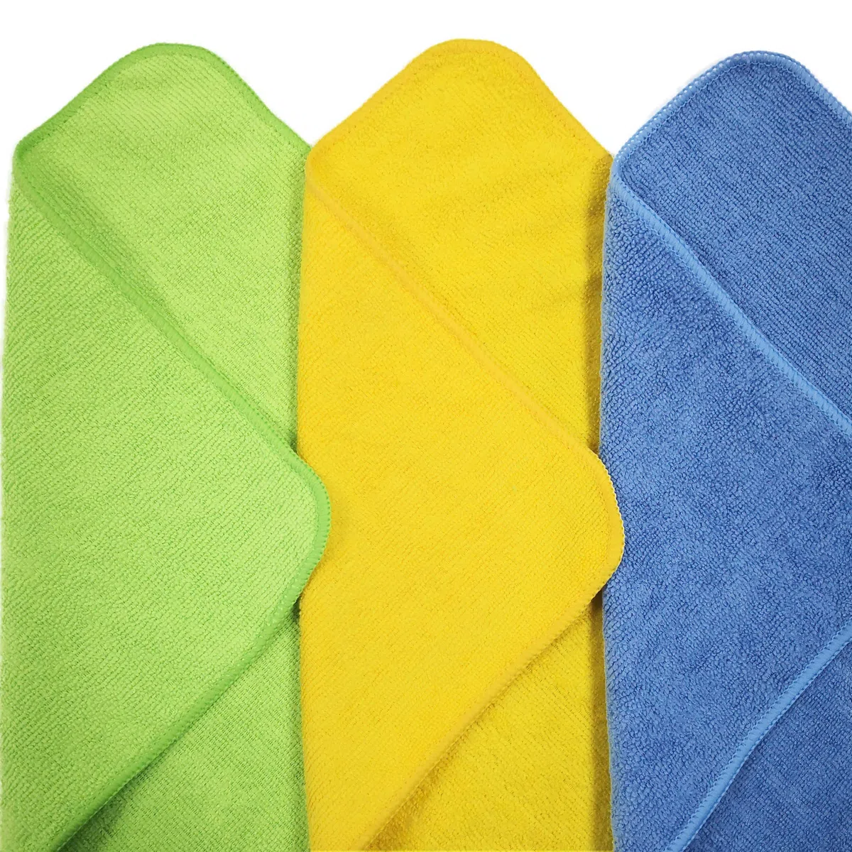 Polyte - Paño de Limpieza de Microfibra - Azul, Verde, Amarillo - 31 x 41 cm - Pack de 36