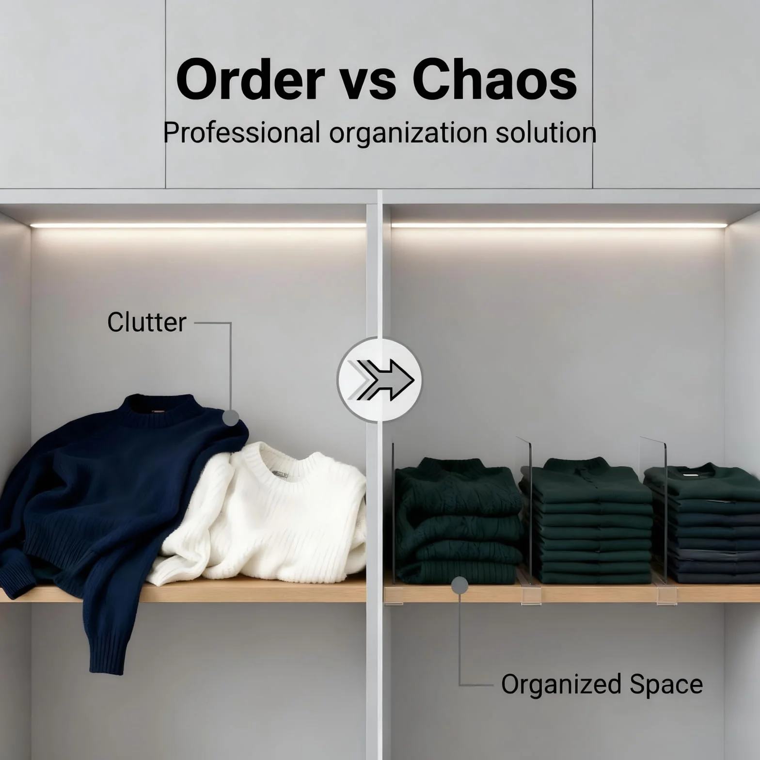 Separadores de estantes acrílicos transparentes, 6 unidades: organizador multifuncional de armario - 30 x 20 cm divisor de estantes - Separador de armario ajustable para armario, dormitorio,
