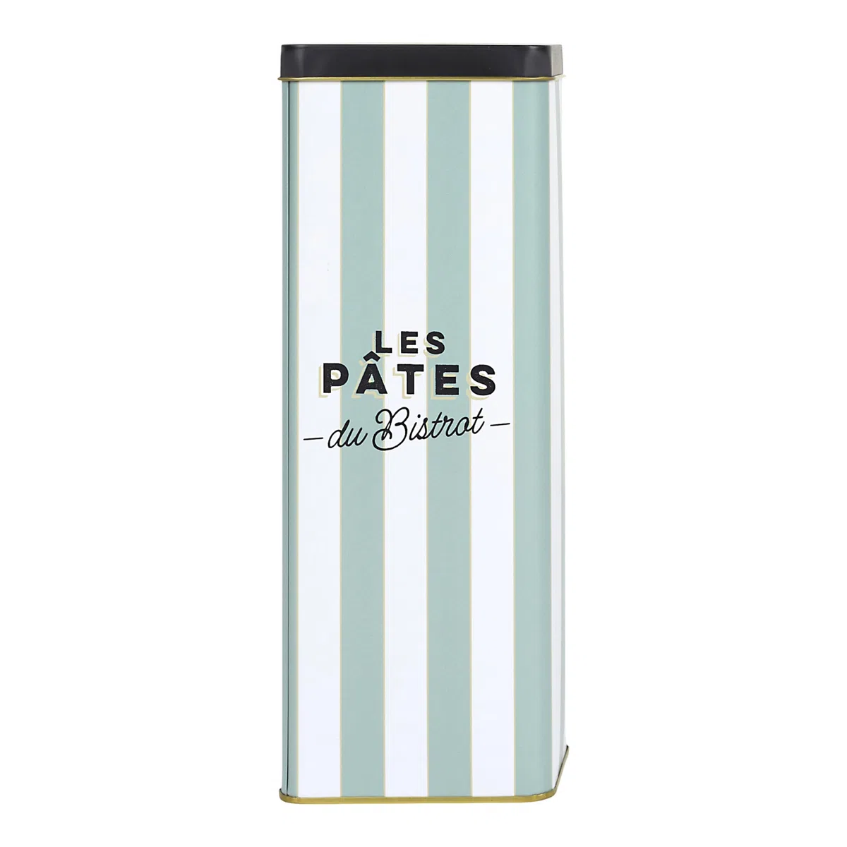 COOK CONCEPT - BT6828 Caja de Metal para Espaguetis Bistrot - Diseño Elegante - Protección Hermética - Capacidad Generosa - 12 x 30 cm - Color Negro, Verde, Beige