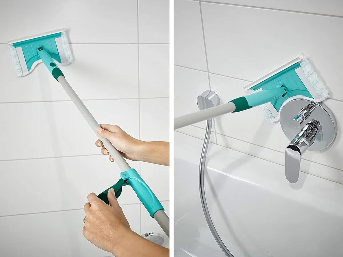 Leifheit Limpia Azulejos FLEXiPad con Mango TELESC. 1041700, Verde, Pack de 1 Unidad (41700)