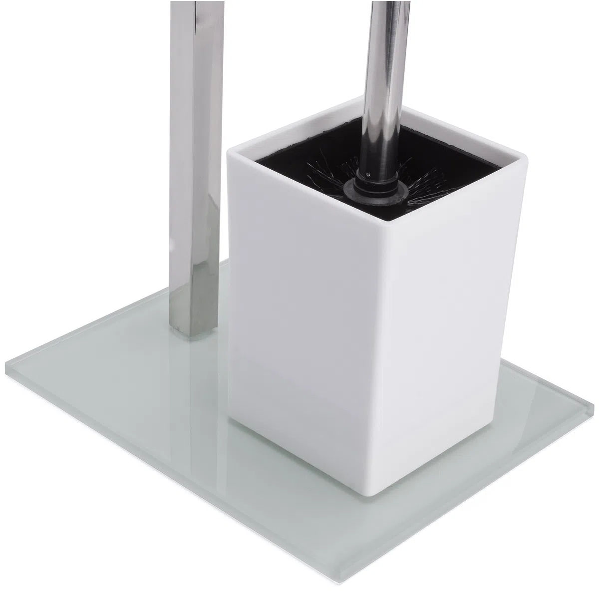 MSV Juego de Pie WC, Acero Inoxidable, Blanco, 70,5x22x18 cm