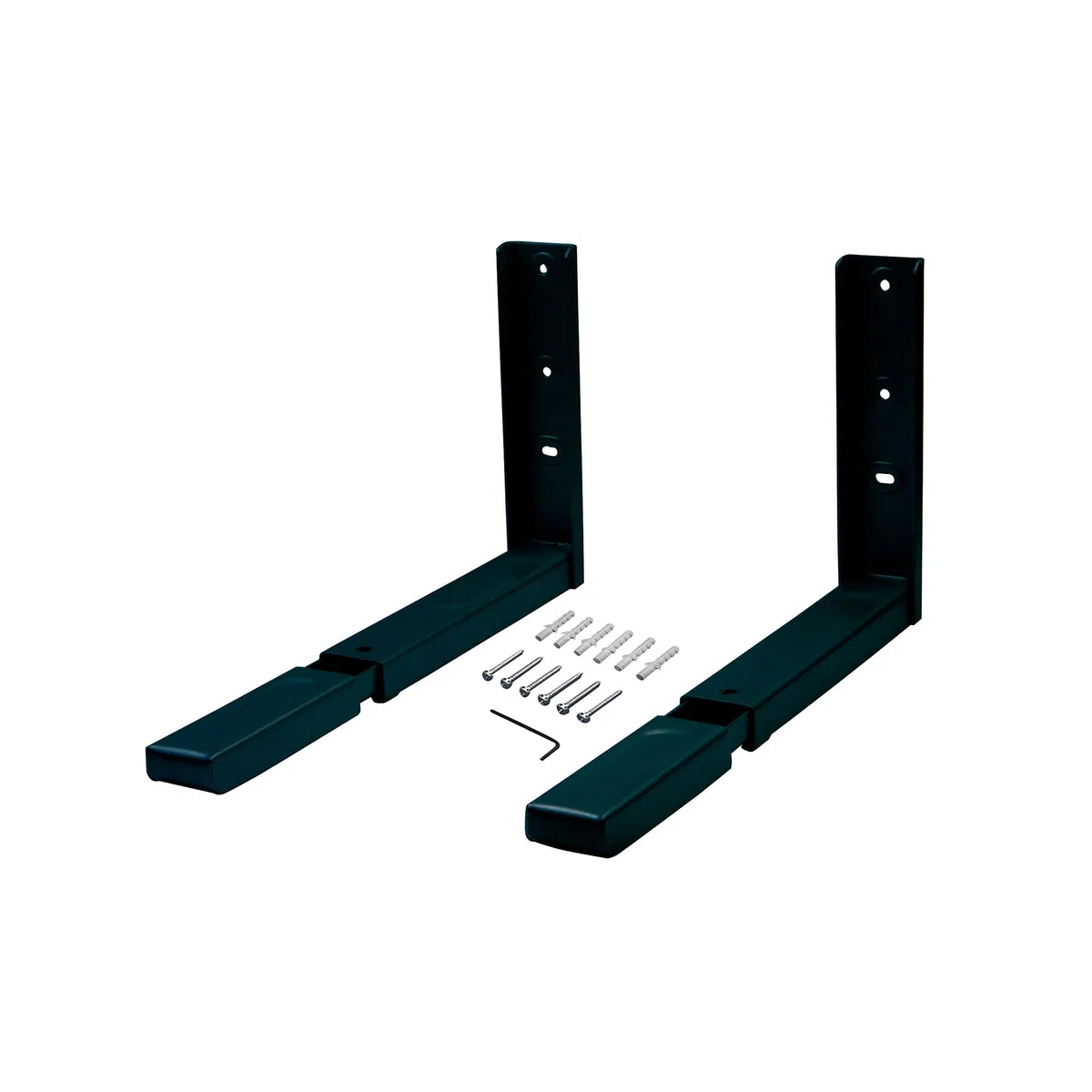 Amig - Soporte Ajustable de Pared para Microondas - Carga Máxima 40kg - Instalación Fácil - Acero Resistente, Negro, Regulable de 36 a 45cm
