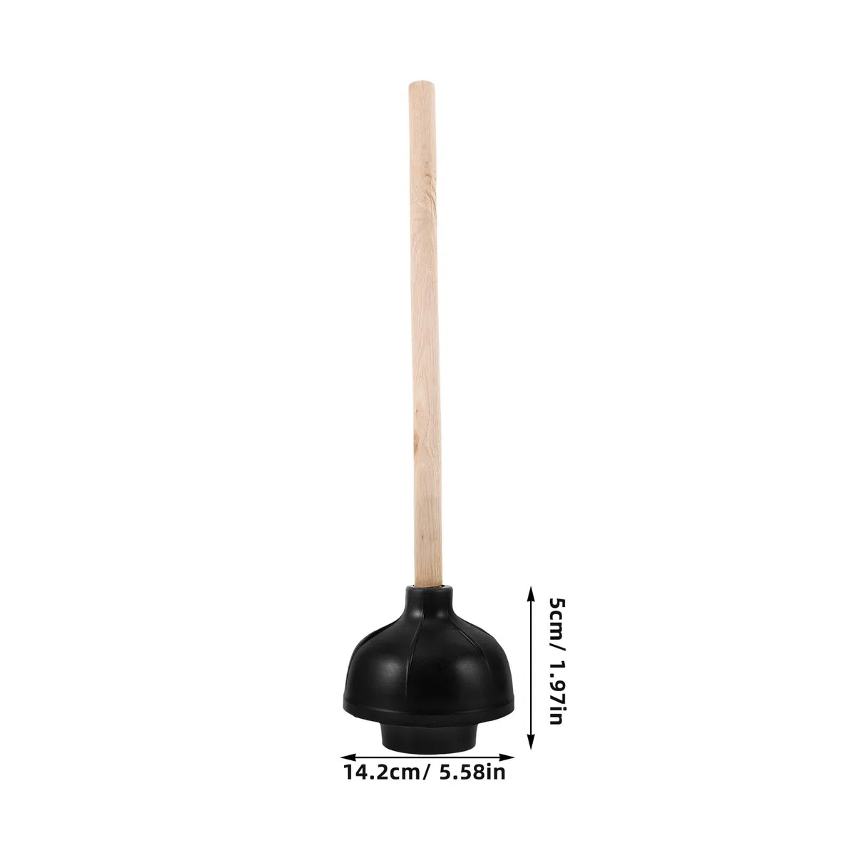 IMIKEYA Desatascador de Inodoro Mango de Madera Herramienta de Limpieza para Baño para Desatascar Fregaderos y Baños Casa Oficina y Hotel