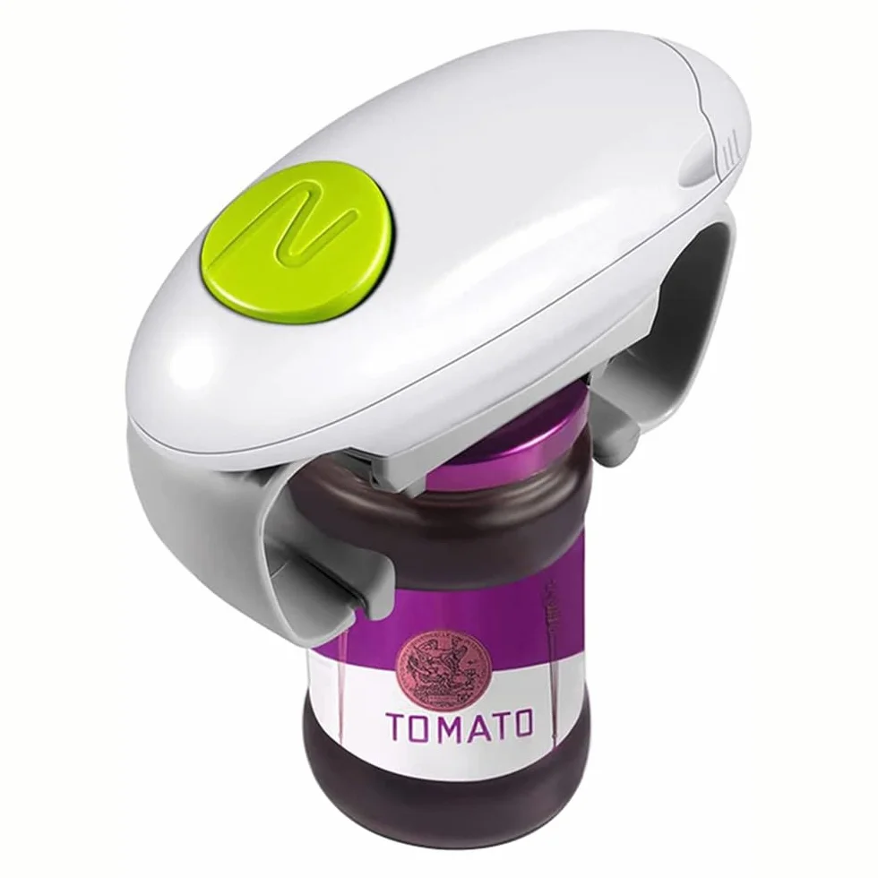 Abrelatas eléctrico, abrelatas eléctrico Antideslizante, abridores de tarros para Manos con Artritis, abridor de Botellas portátil