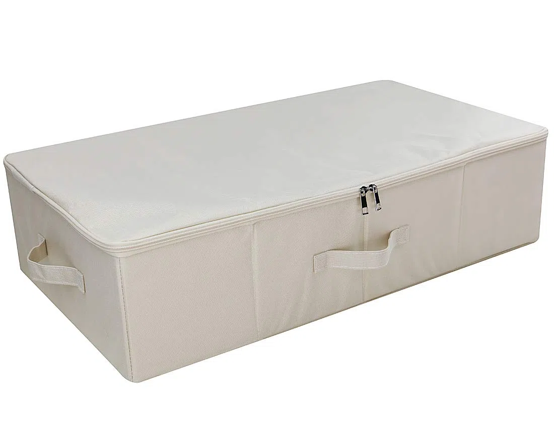 iwill CREATE PRO Caja de Almacenamiento Debajo de la Cama con Tapa con Cremallera, contenedor de Almacenamiento a Prueba de Polvo, Beige