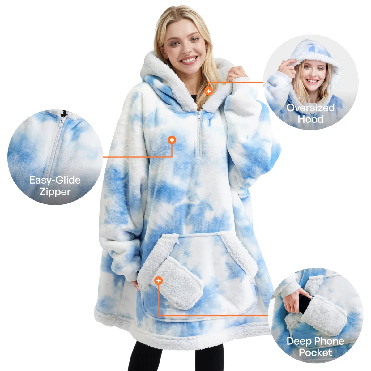 Giggling Getup Manta con Capucha Ponible para Mujeres y Hombres - Sudadera Manta de Franela Sherpa Sobredimensionada, con Gran Bolsillo y Mangas, Regalos de Cumpleaños para Adultos