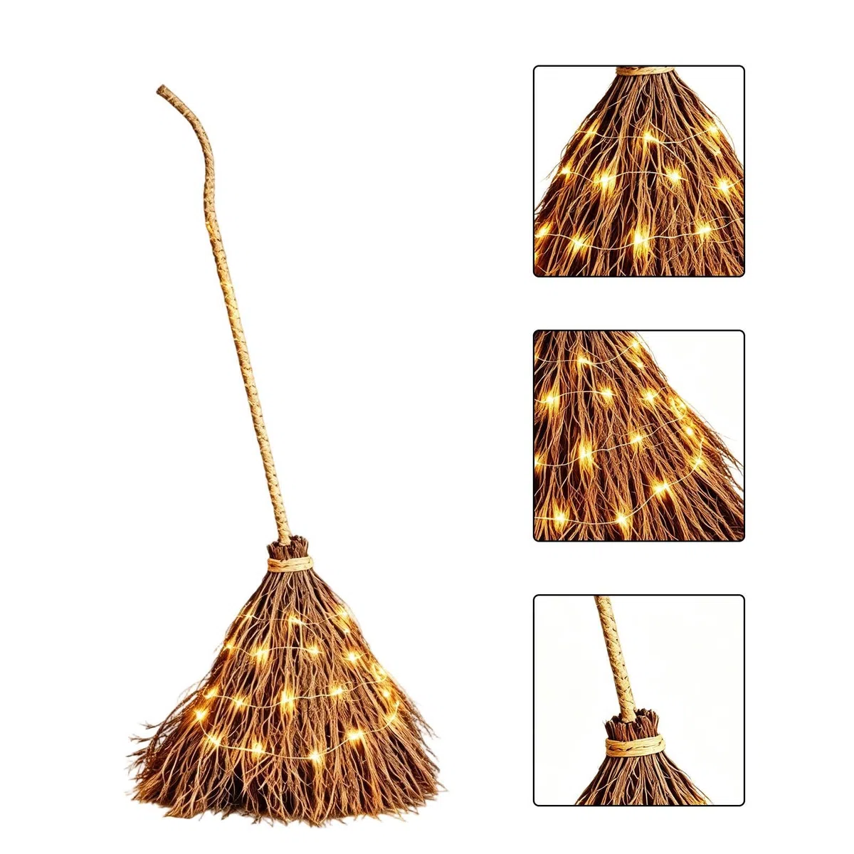 Escoba Halloween Suministros De Gigantes De Luz Cálida Para Interior Y | Decoración de Halloween con forma de escoba para fiestas, festivales, porche, patio, jardín, casa, salón, entrada Cas