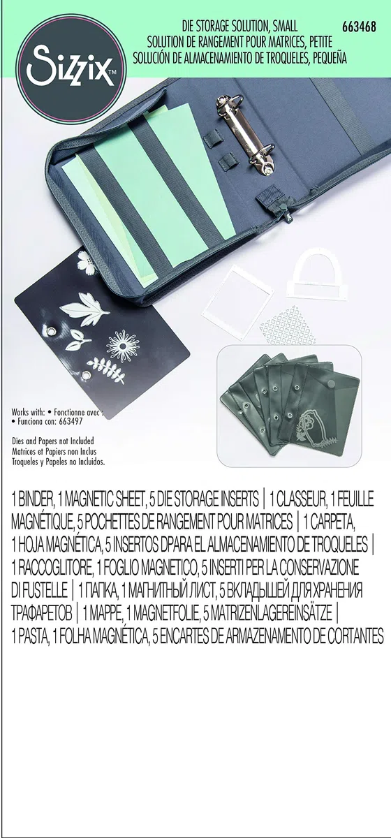 Sizzix Accesorio 663468, Solución de Almacenamiento de Troqueles, pequeña, Gris, Talla única