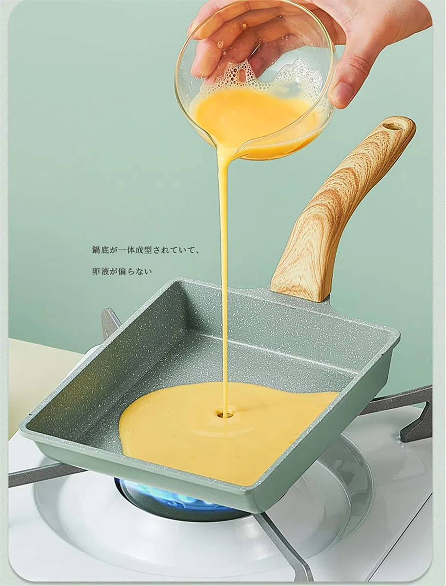 RYITGO Tamagoyaki - Sartén para tortillas japonesas con espátula de silicona y cepillo/revestimiento antiadherente (libre de PFOA)