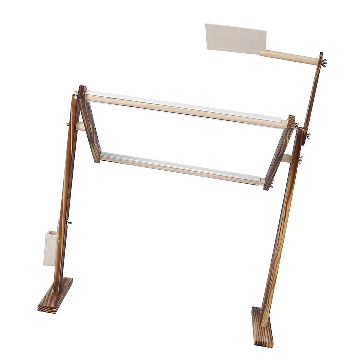 Soporte de bordado ajustable LUCKDANO – Bastidor de punto de cruz de madera antigua, accesorio de costura ajustable en altura para artesanos domésticos.