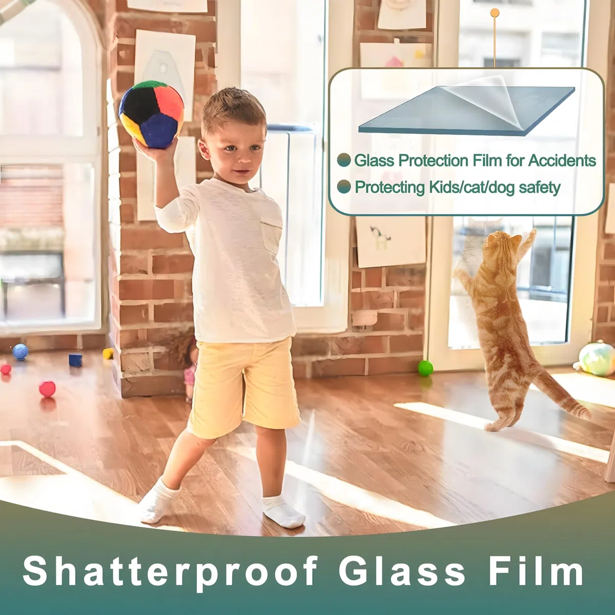 NIDOJP Película de seguridad transparente de 8 mm para ventanas de vidrio, película de vidrio templado antiroturas para el hogar y la oficina