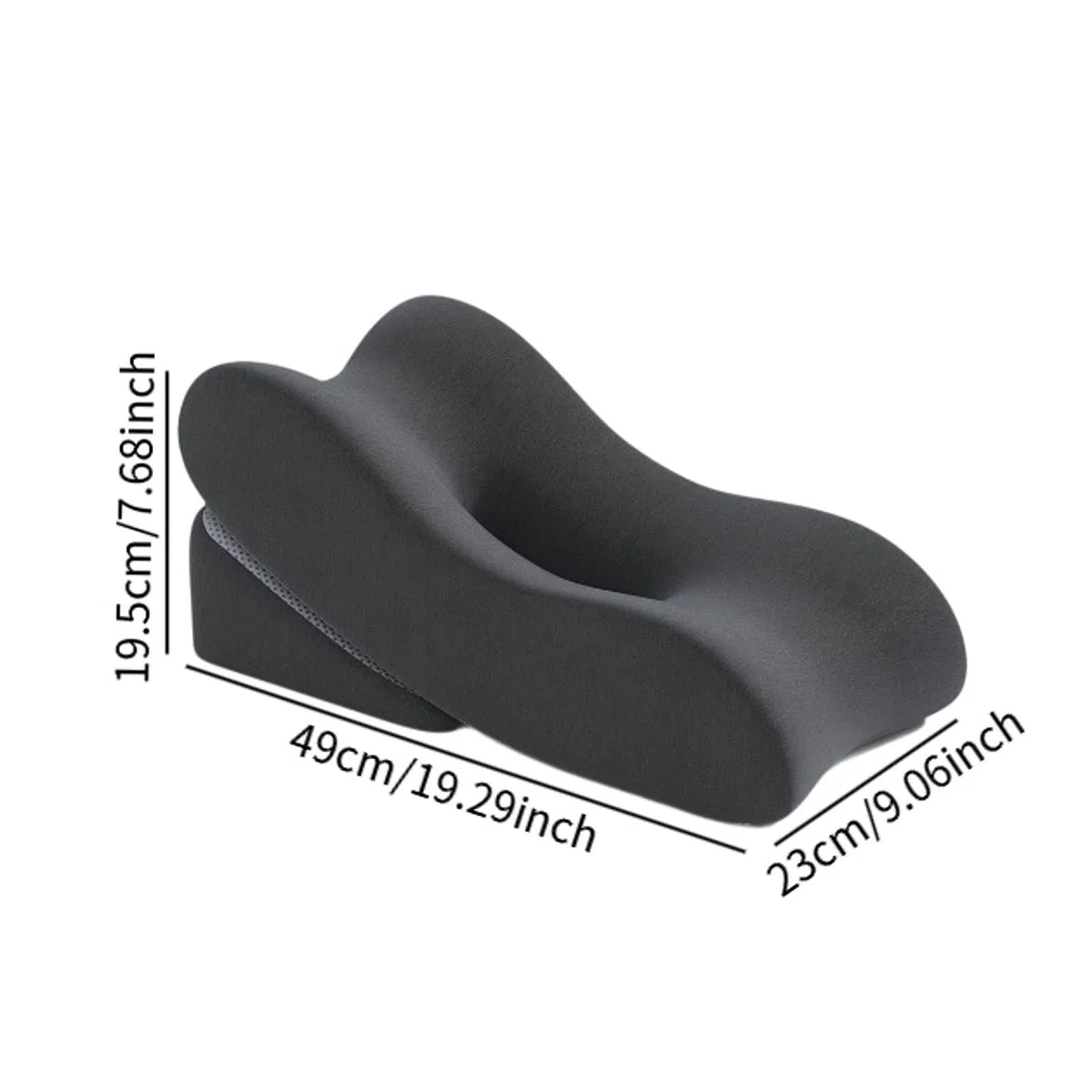 Almohada Elevadora de Piernas, Cojín para Piernas, Reposapiés, Cojín, Ergonómica, Espuma Viscoelástica, Funda de Felpa, Alivio, Gris Oscuro, tal como se describe