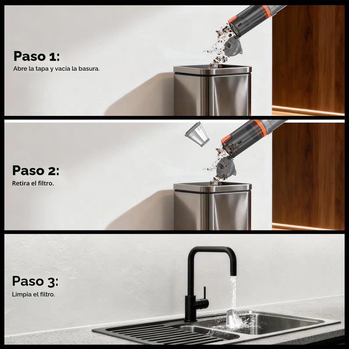 Aspirador de Mano 16000 PA Succión, 7 en 1 Ultra Potente Mini Aspiradora Coche sin Cable Potente Portátil Recargable con Motor sin Escobillas para Coche, Hogar, Oficina y Camping