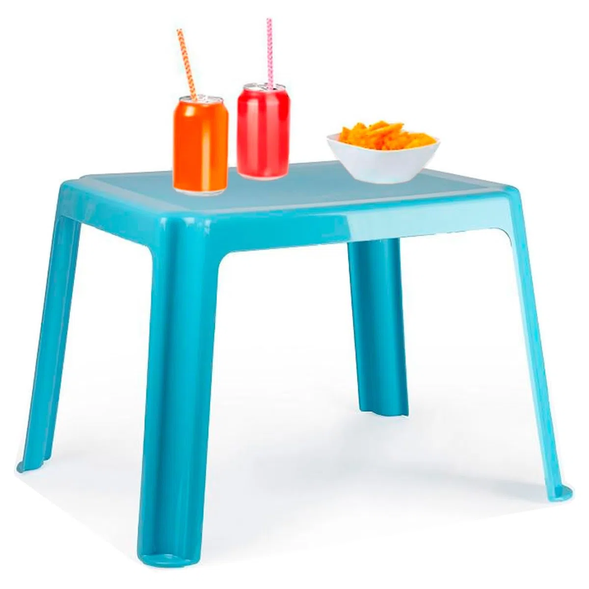 Acan Tradineur - Mesa Auxiliar de plástico, mesita Baja, niños, Polipropileno, Estructura sólida, Interior y Exterior, salón, jardín, Fabricada en España (Azul Claro - 54 x 65 x 42 cm)