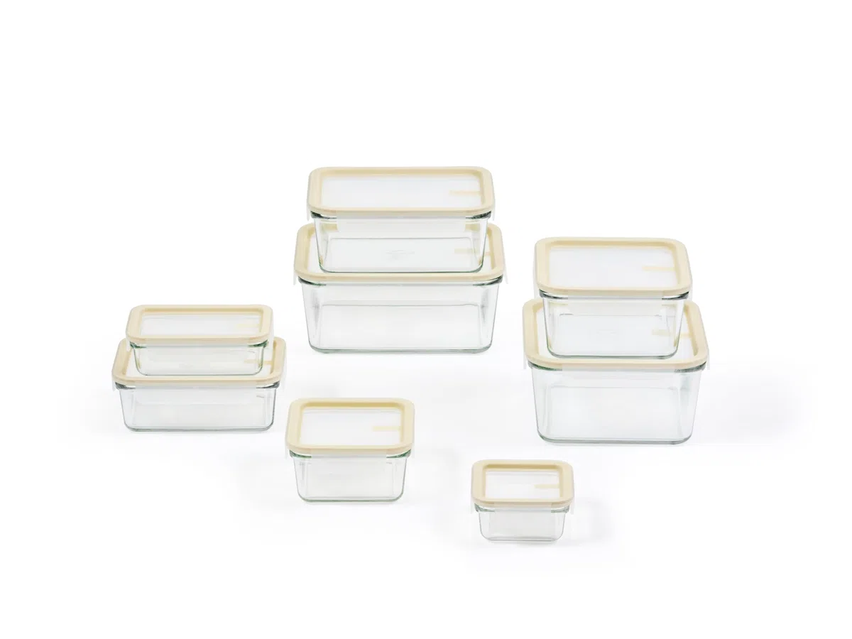 GLASSLOCK Juego de 16 piezas de almacenamiento de alimentos Sens