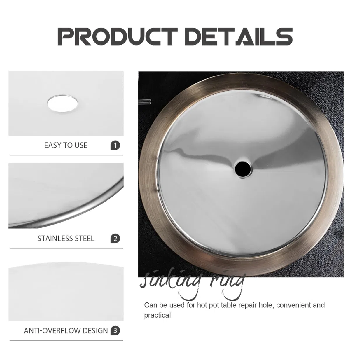 Garneck Adaptador de Placa de Inducción de Acero de 32 8 Cm de Espesor para Cocina de Inducción Difusor de Calor Olla Caliente Orificio de Reparación de Mesa
