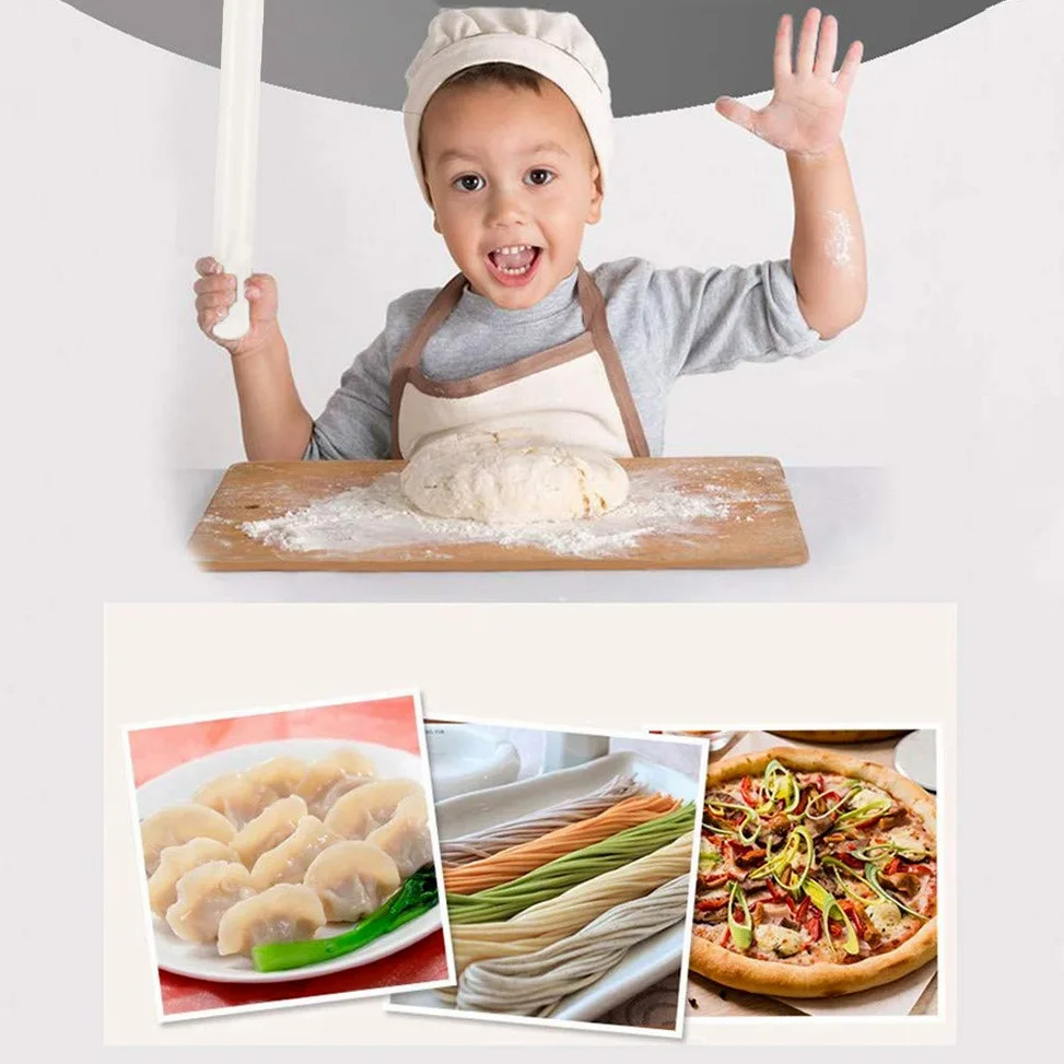 Rodillo grande de plástico PP blanco antiadherente de 40 cm para fondant, pasta, corteza, galletas y pastelería, rodillo de masa de pizza