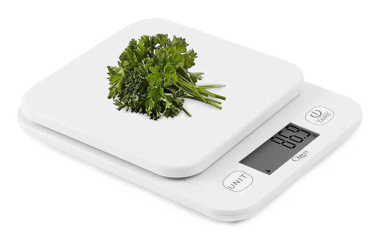 Ozeri Escala de jardín y cocina II, con tecnología de graduación variable 420 de 0.005 onzas