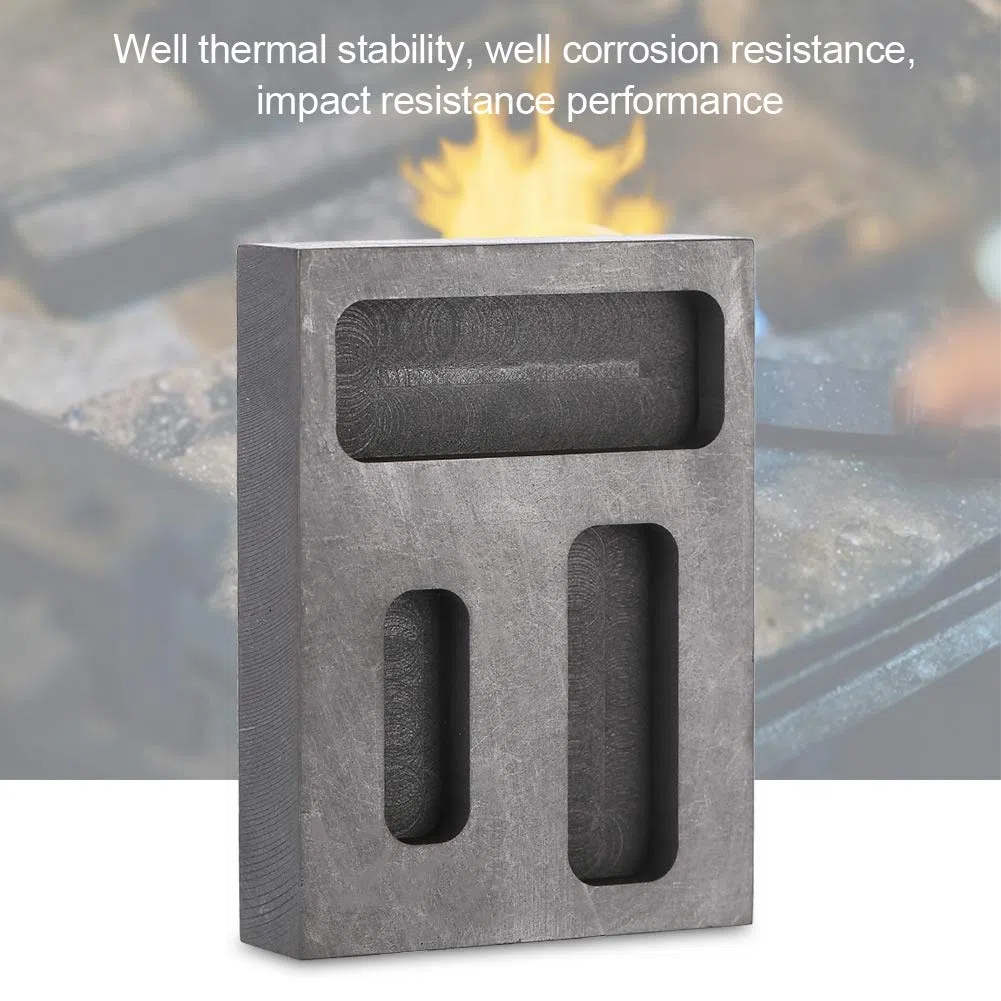 Molde de lingotes de crisol de Grafito, Herramientas de moldes de lingotes de 47g Herramientas Herramientas de joyería Equipos para Contener Oro Fundido, Plata para probar lingotes de fundición