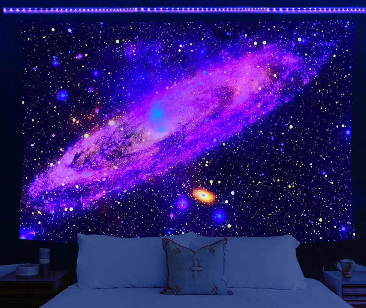 HOLAVIDA Tapiz Galaxia Fluorescente, Espacio Exterior Cielo estrellado Abstracto Colgante de pared Estética Astronómica Misteriosa Decoración de pared (200cm×150cm)