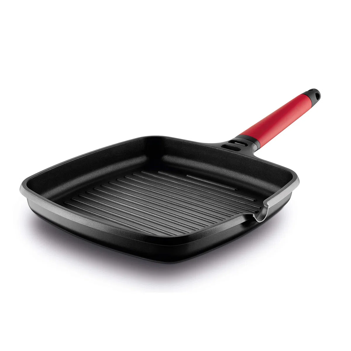 CASTEY - Grill Asador de Inducción, 27 cm, Modelo 2-IG27, Color Rojo, Mango Desmontable, Sartén Antiadherente de Aluminio, Distribución Homogénea del Calor