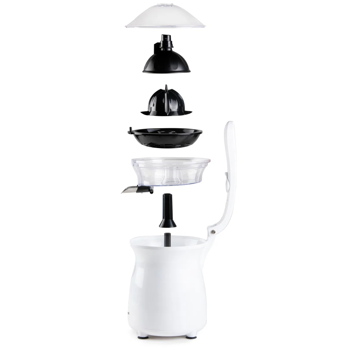 DOMO DO9269J Exprimidor eléctrico con palanca – Good Morning – Con colador de pulpa ajustable – 160 W – Blanco/Negro