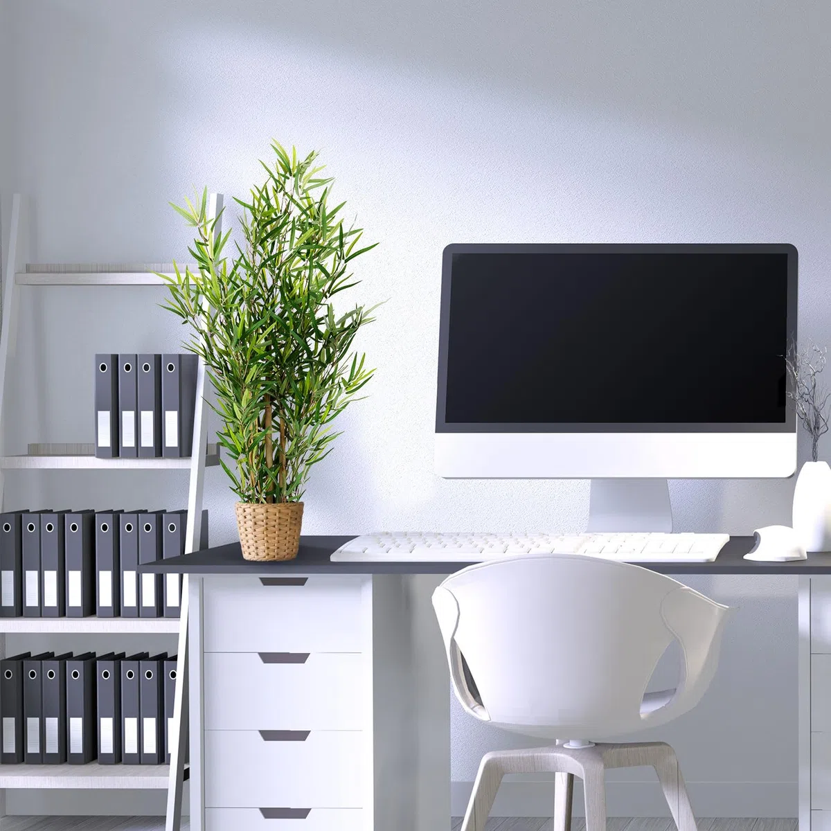 hjh OFFICE Planta Artificial Mini Bamboo Altura 100 cm Árbol de Bambú Artificial Verde Deco Planta de Interior Artificial, 871005