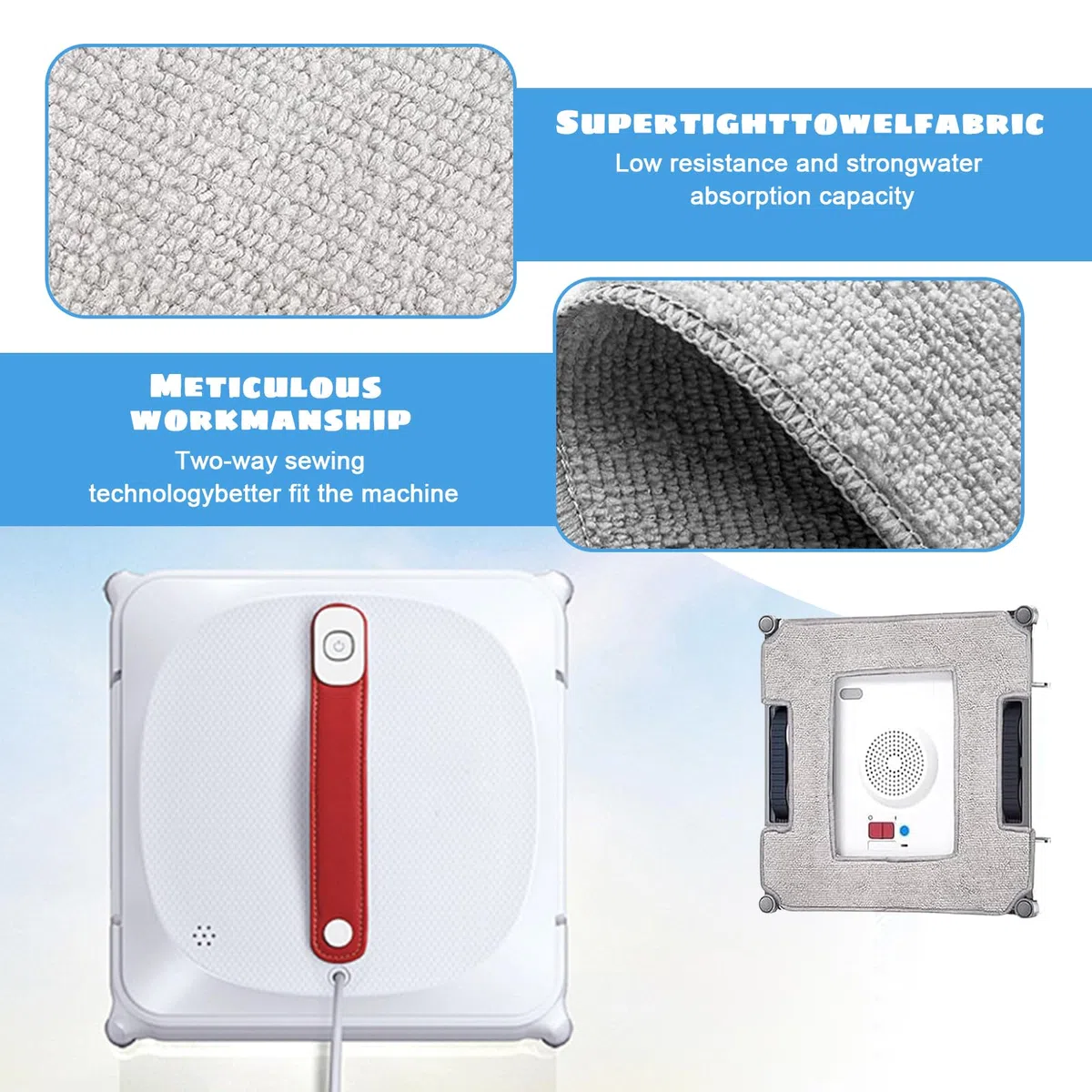 Paquete de 12 Paños de Limpieza para Ecovacs Winbot W1 Pro/W1/W2 Omni/W2 – Almohadillas Reutilizables y Lavables para Robots Limpiacristales
