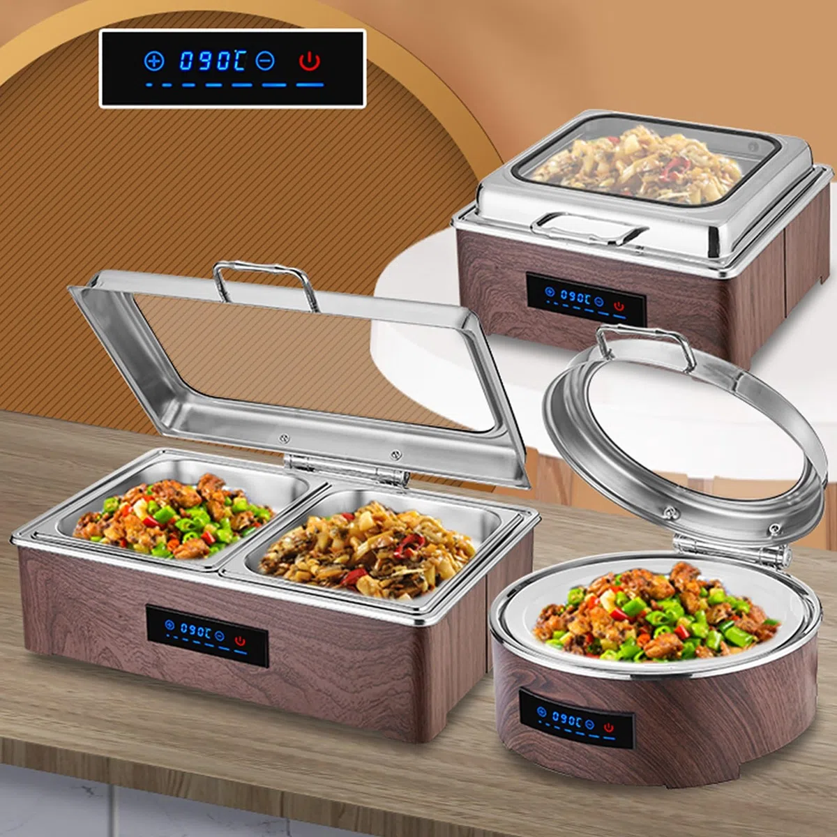 Calentadores de alimentos para catering, platos inteligentes para bufé para eventos, fiestas, reuniones, diseño duradero, fácil de limpiar, perfecto para servicios de catering